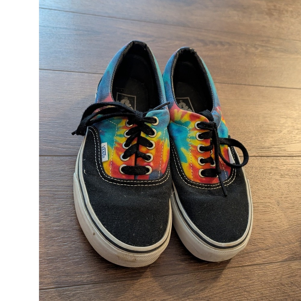 Vans Era Tie Dye Black Multi Color Low‎ Top Skate Shoes Mens 6.5 Womens 8.0